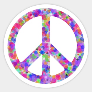 World Peace Sign Vibrant Art Graffiti Activist Sticker